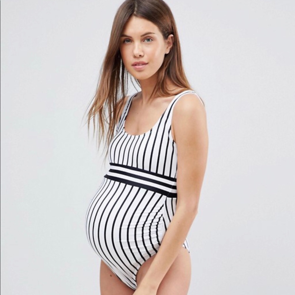 ASOS Maternity Striped Bathing Suit